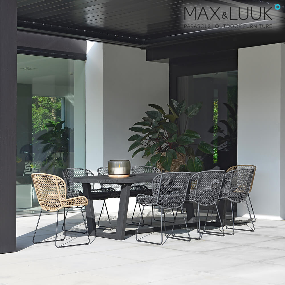 Table de salle à manger en teck foncé pour le jardin de Max & Luuk - Table Lauren