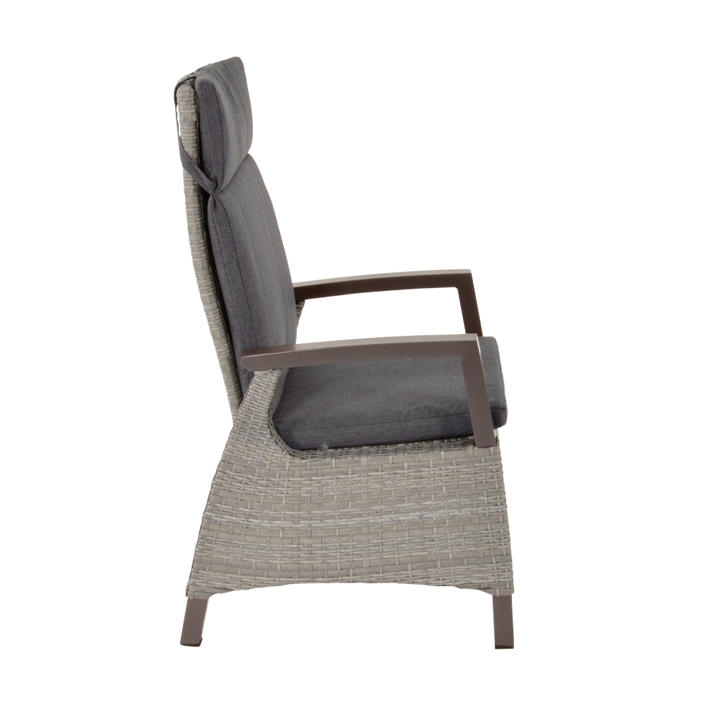 Fauteuil de salle à manger avec dossier réglable en poly rotin - Dining Thema / Beige