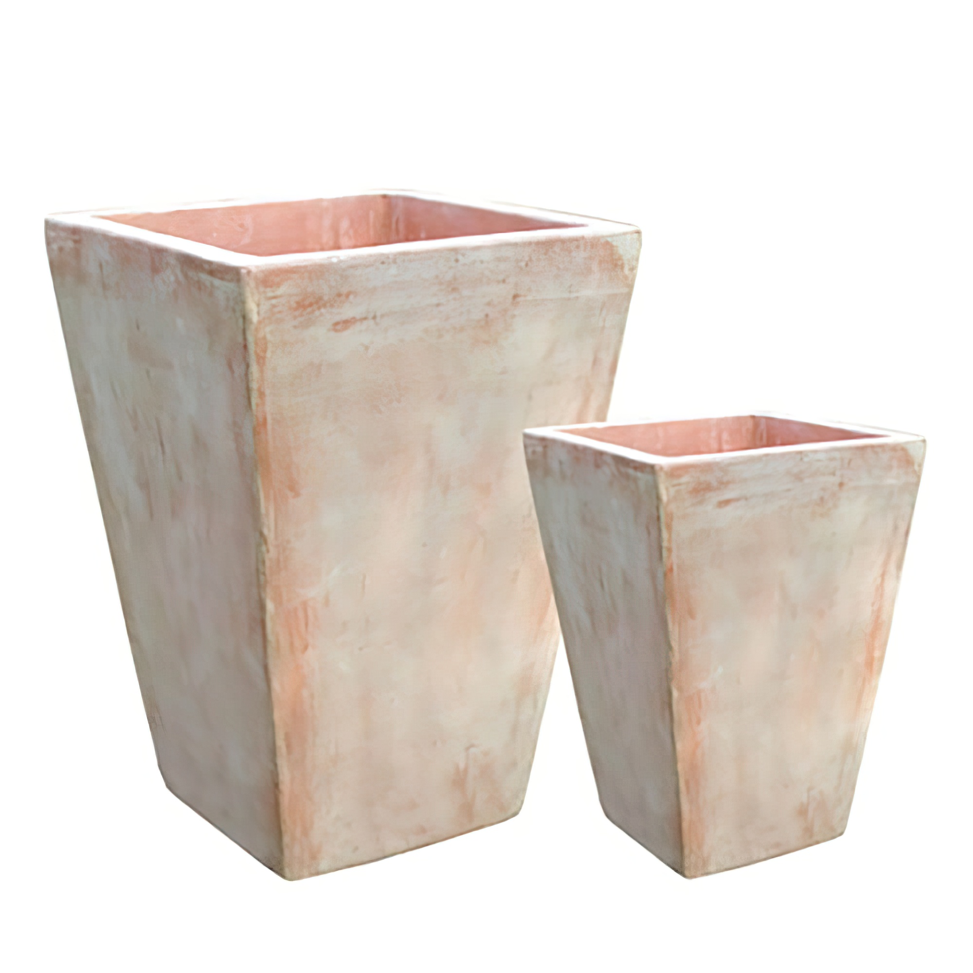 Set de 2 vases à plantes élégants en terre cuite - Angulaire - Kira