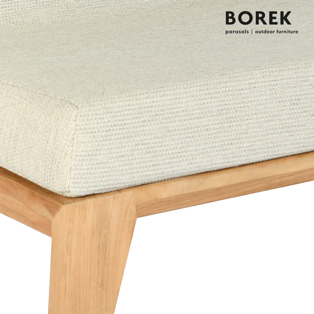 Fauteuil de jardin en teck avec coussins et roulettes de Borek - Hybrid Loungechair