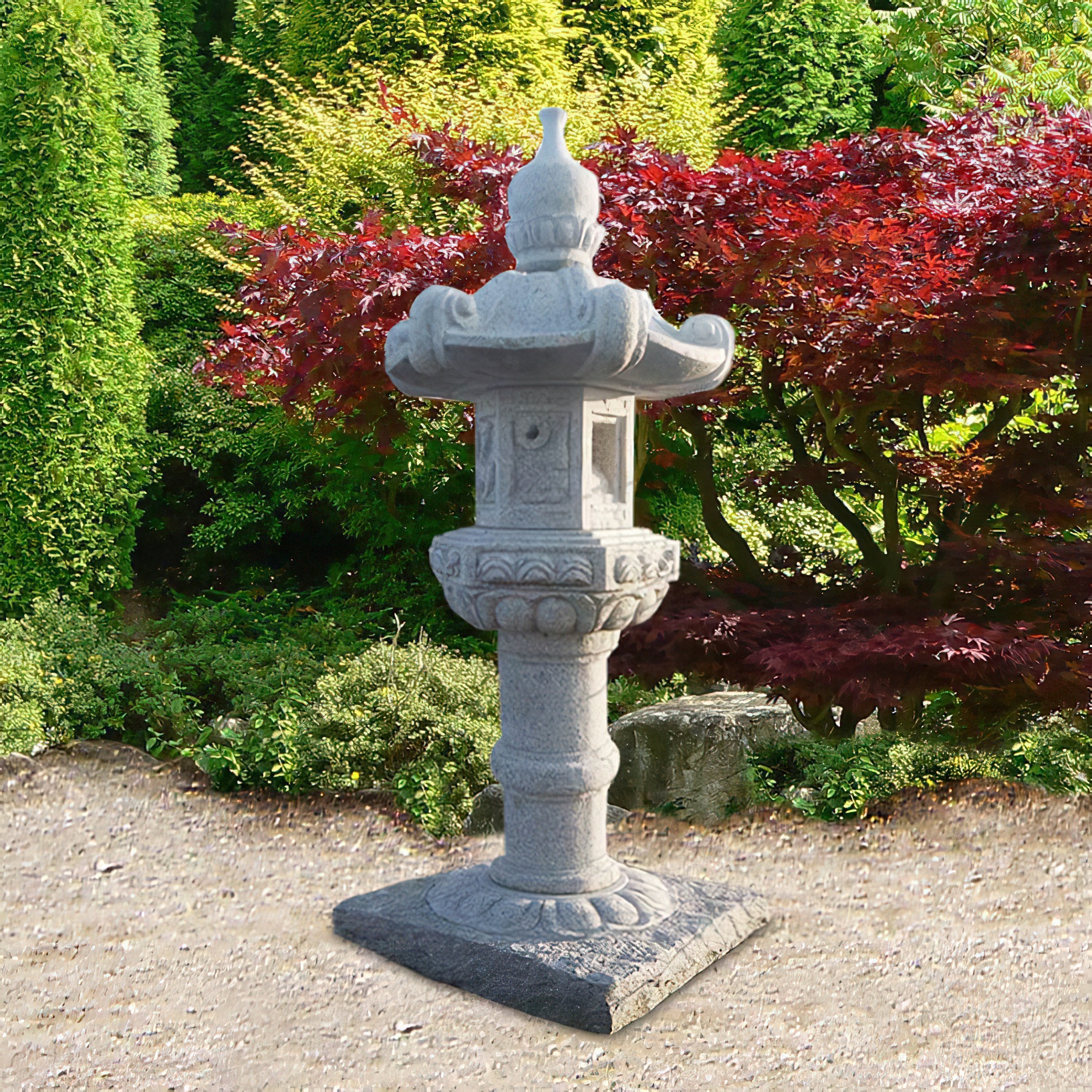 Grande lampe en pierre jardin chinois - Narita
