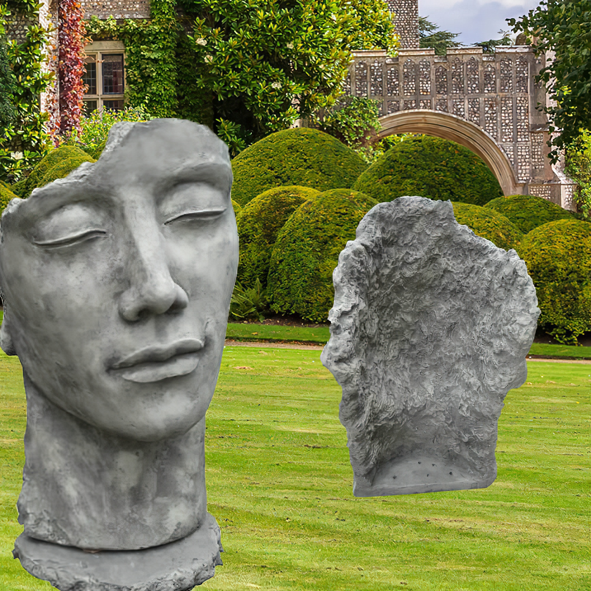 Sculpture classique de jardin - Buste en pierre - Homme - Sculptura Masculum / Rost
