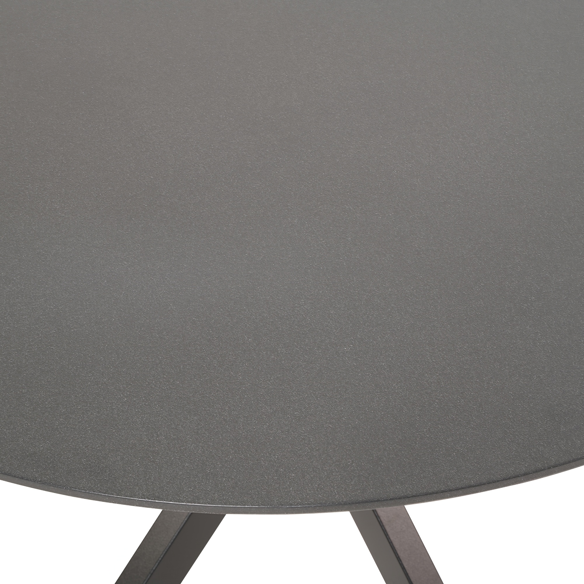 Table d'extérieur en aluminium noir 90cm avec plateau en verre - Silest