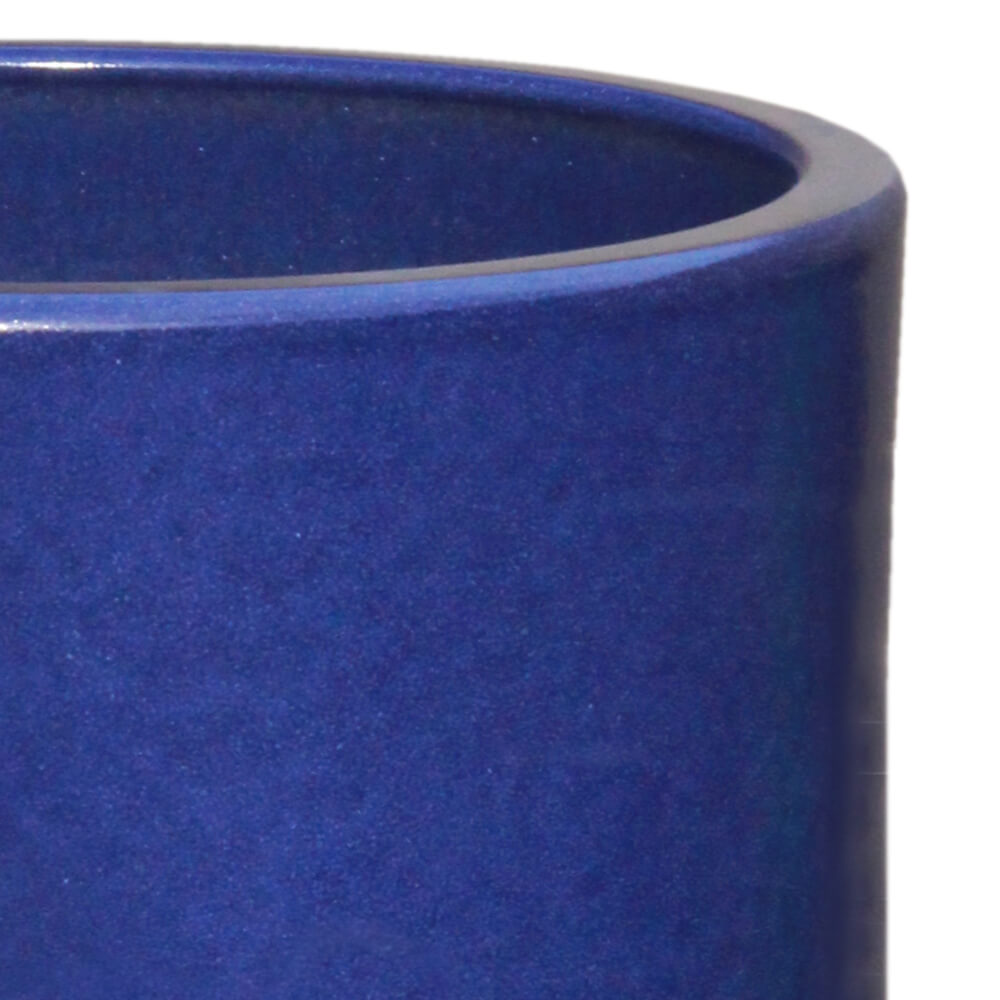 Vase de jardin bleu en grès - résistant au froid - rond XXL - Varius Azur