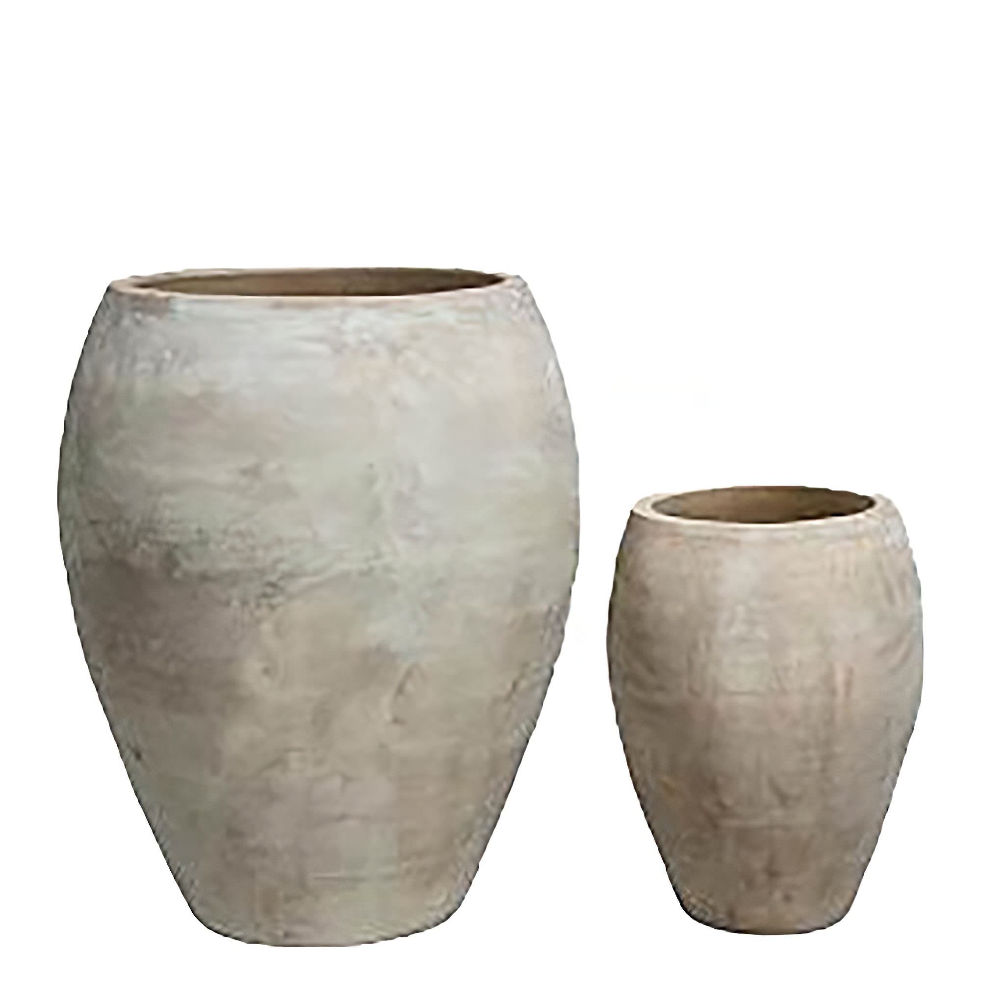 Lot de 2 vases pour plantes d'extérieur - Terracotta - Round - Leya