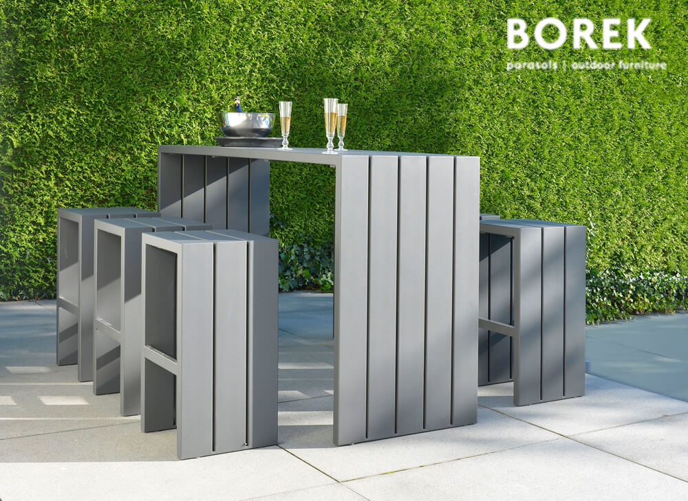 Tabouret de Bar de jardin de Borek - Aluminium - blanc - Samos Tabouret de Bar / Blanc