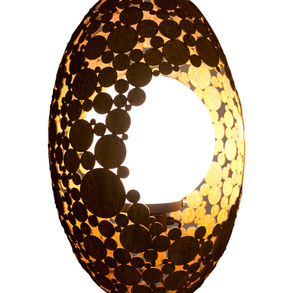 Eclairage en métal rouillé en forme de cocon - Dario / 120x60cm (hxl)