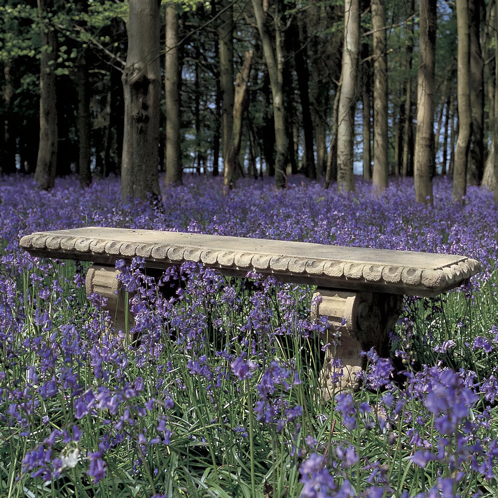 Banc de jardin en pierre avec finition antique - Sherwood
