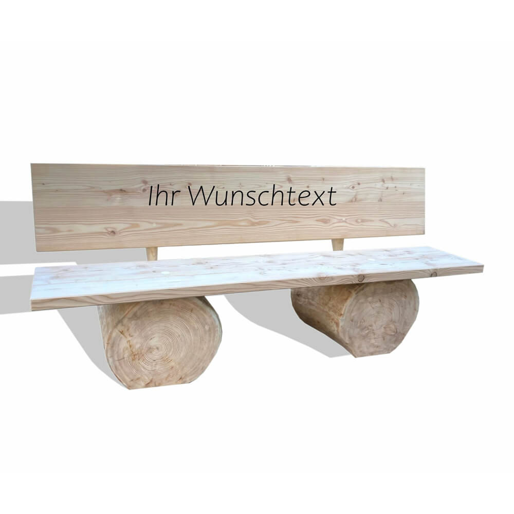 Banc de jardin XXL en bois, résistant aux intempéries, aspect tronc d'arbre - Banca Albero / 225cm