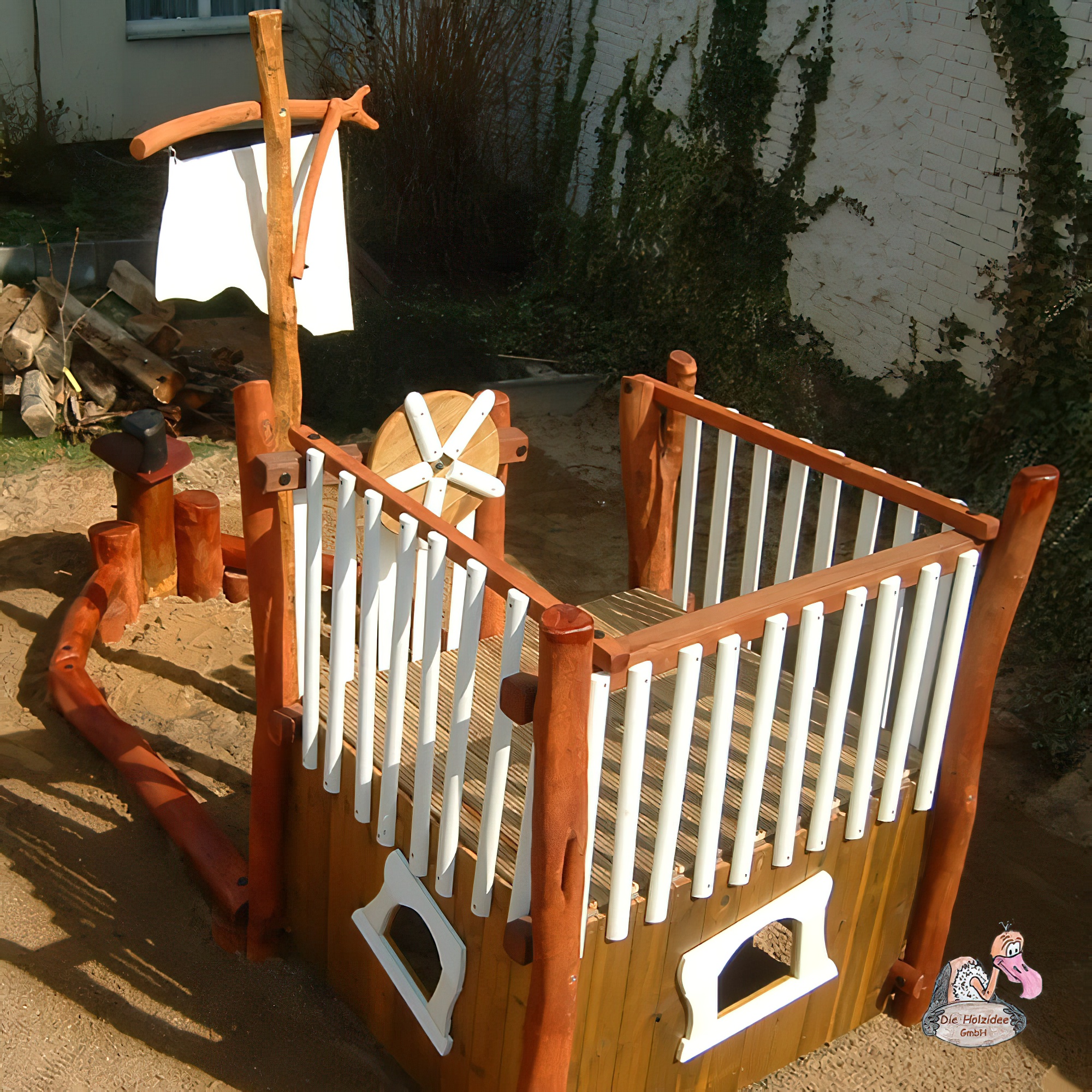 Bateau pirate pour enfants pour le bac à sable en chêne et robinier - Boot Tom