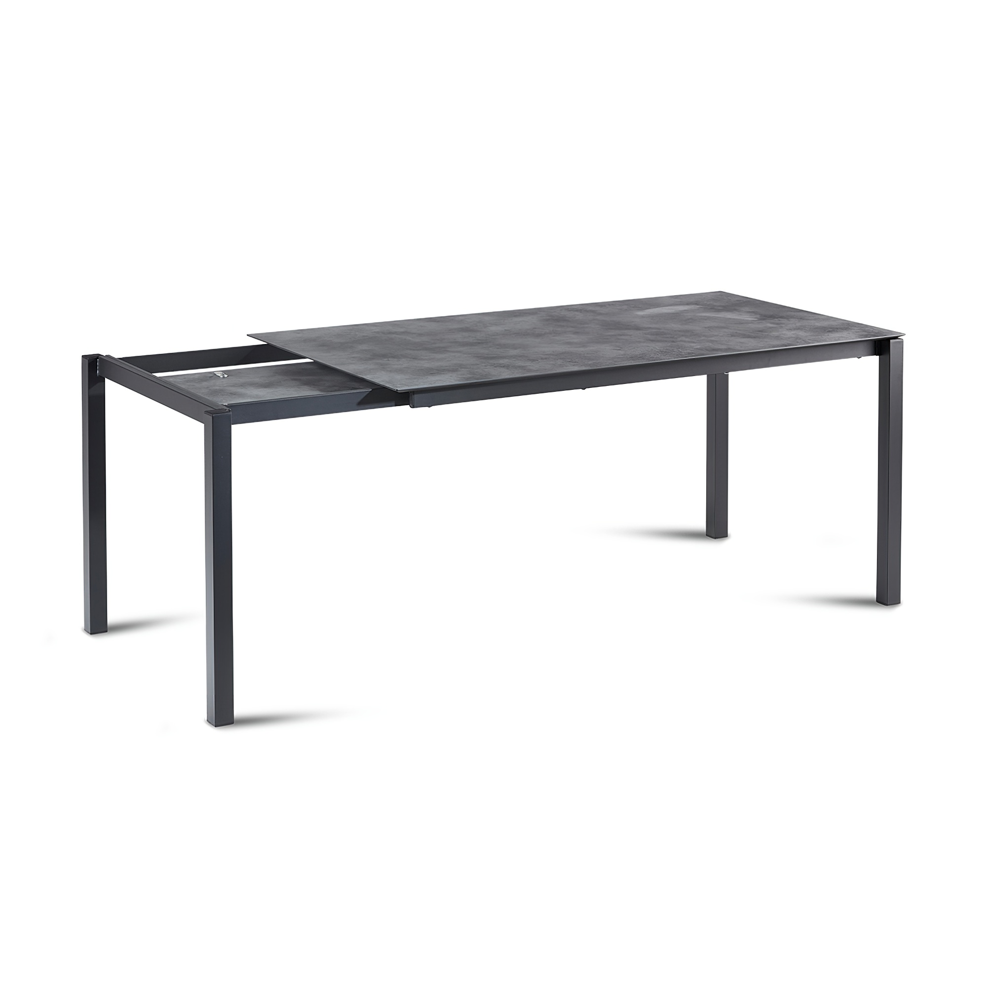 HPL Table à rallonges 160/210cm avec aspect ciment - Frimo / Anthracite/Anthracite