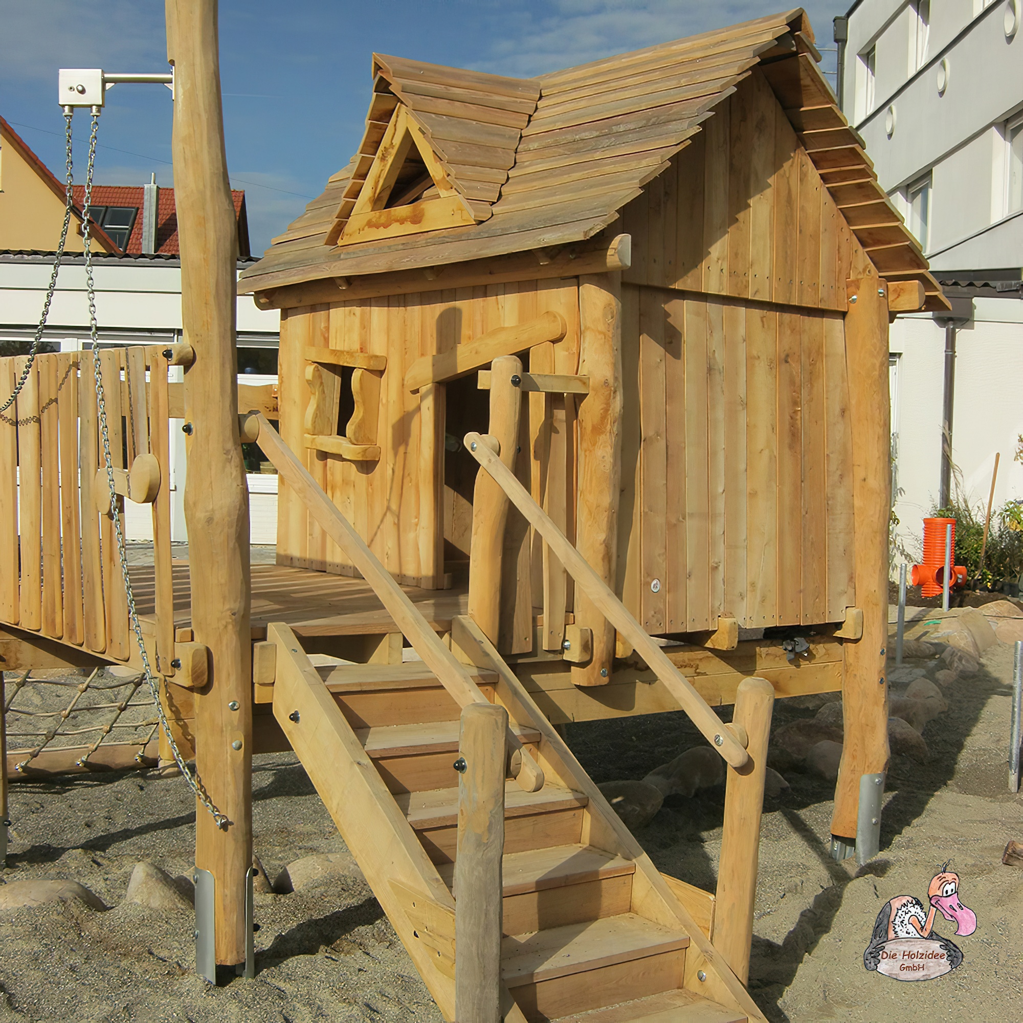 Maison de jeu pour enfants en bois de robinier pour l'aire de jeux ou le jardin - Maison sur pilotis Kirsten