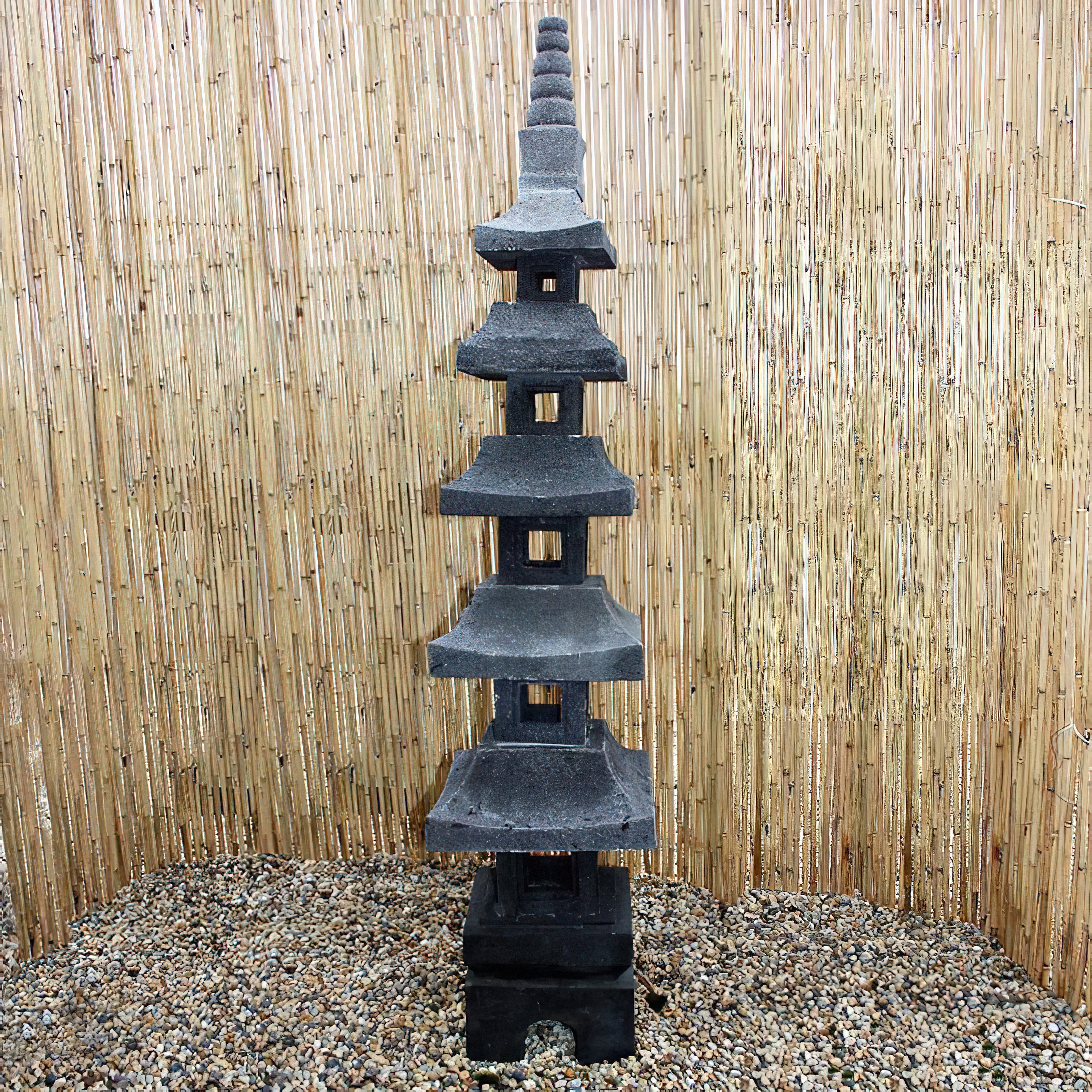 Lampe décorative japonaise en pierre de lave unique - Momoka