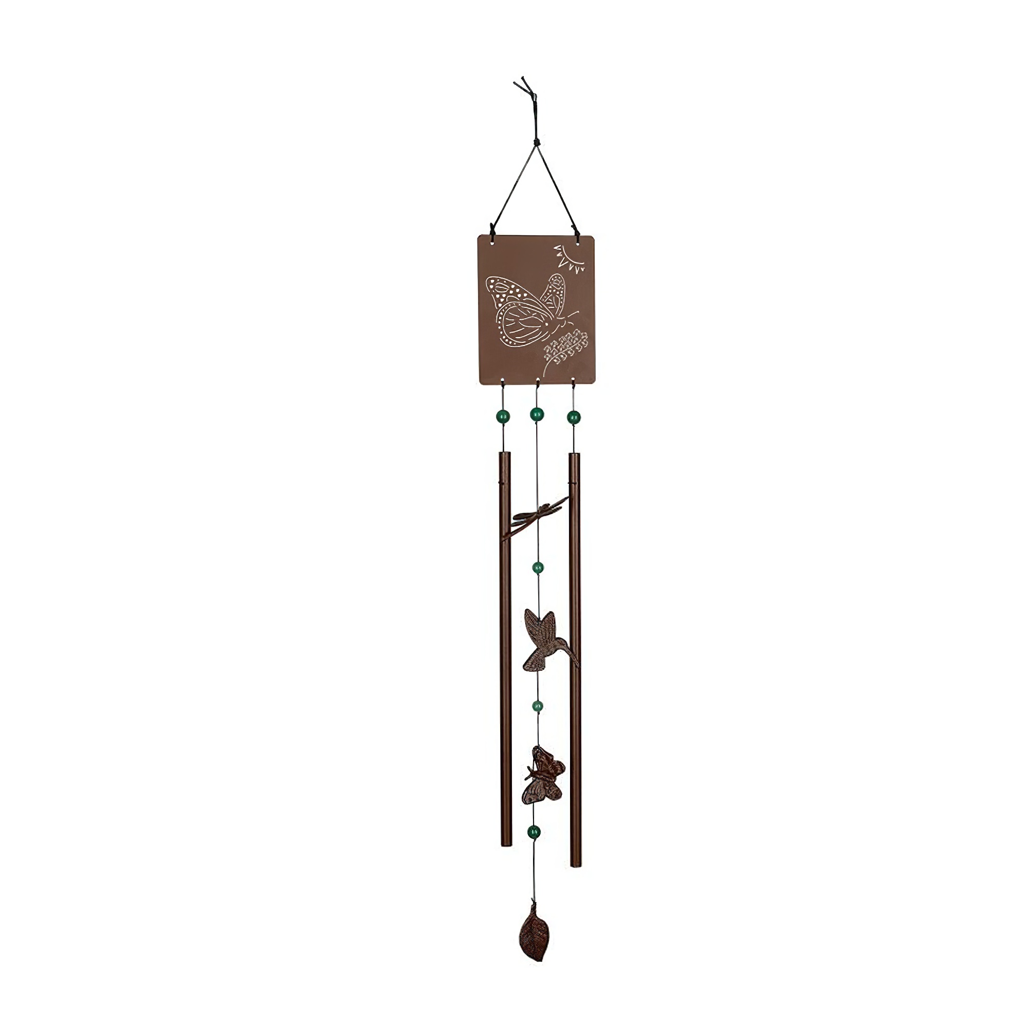 Carillon floral en bronze avec papillon et colibri - Victorian Butterfly petit