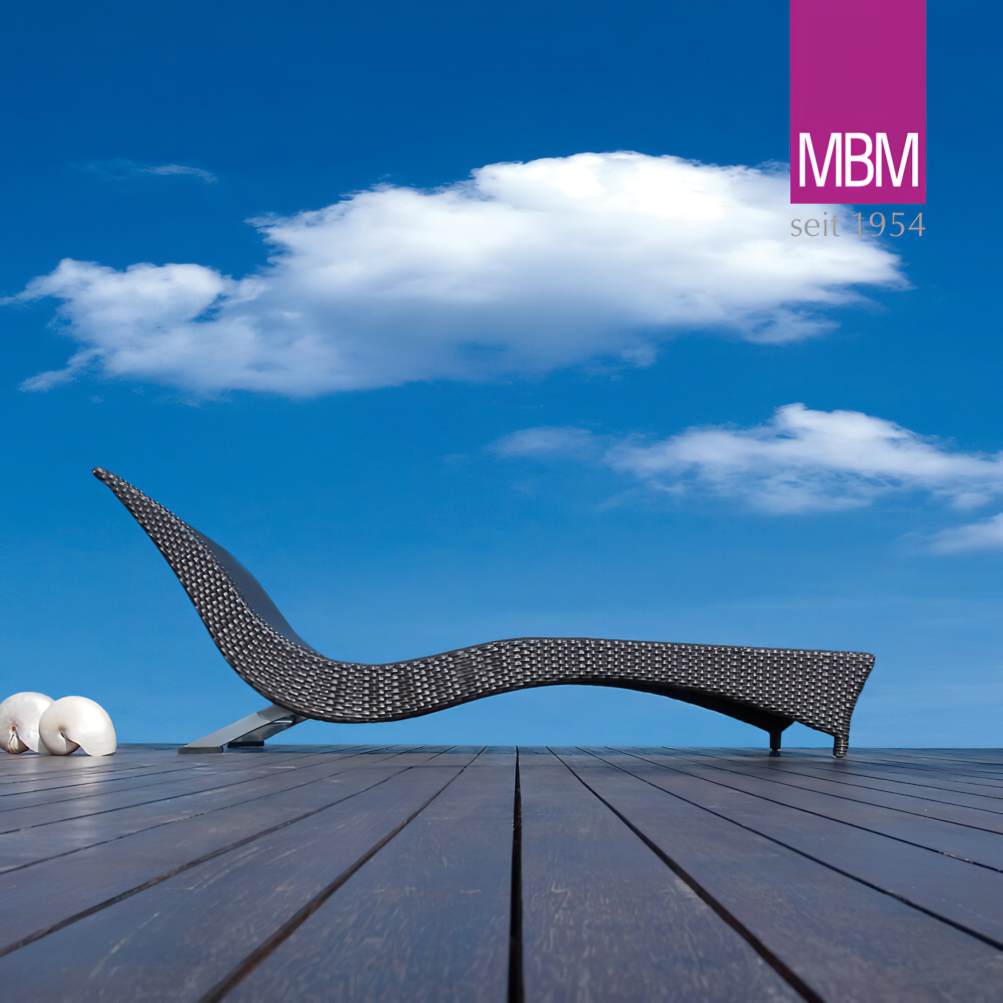 Relax chaise longue en aluminium & poly rotin - MBM - marron foncé - Chaise longue bien-être