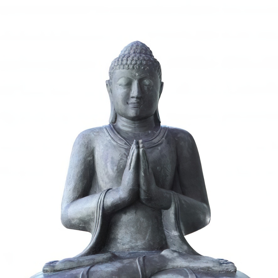 Bouddha indien sculpture de jardin en pierre - Revata / 200x144x100cm (hxlxp)