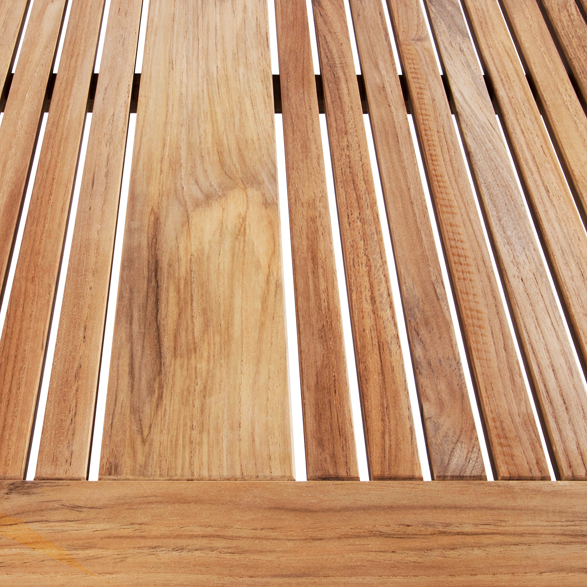Table de salle à manger classique en acier inoxydable pour le jardin avec plateau en teck - Maromi / 76x152x90cm (hxlxp)