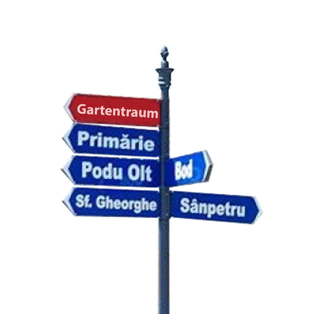 Panneau indicateur historique en fonte pour les municipalités - Ragnheidur