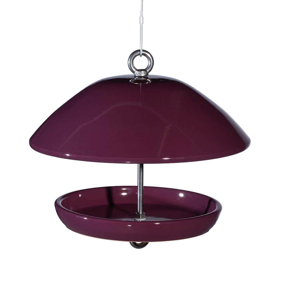 Maison d'oiseaux de jardin résistante au gel en céramique de la meilleure qualité - Fuchsia -Rond - A suspendre - Birdy Roza
