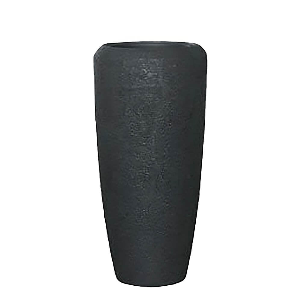 XXL Vase à plantes en polystone - Noir - Avec insert - Lindiwe / 75x34cm (HxDm) / avec indicateur de niveau d'eau