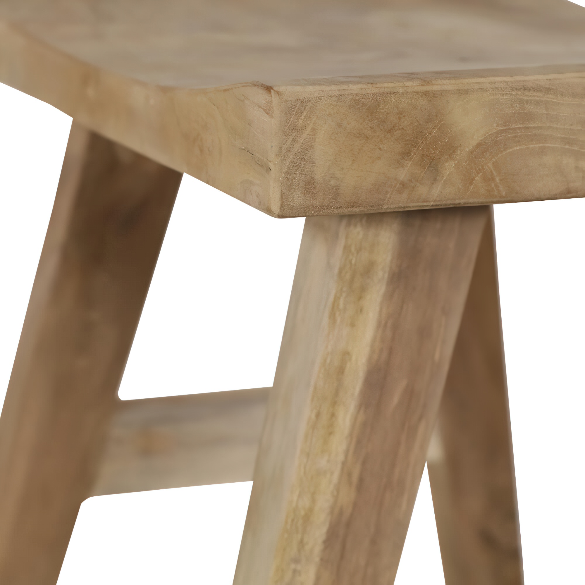 Tabouret de jardin angulaire en teck hauteur 50cm - Tabouret Pondo