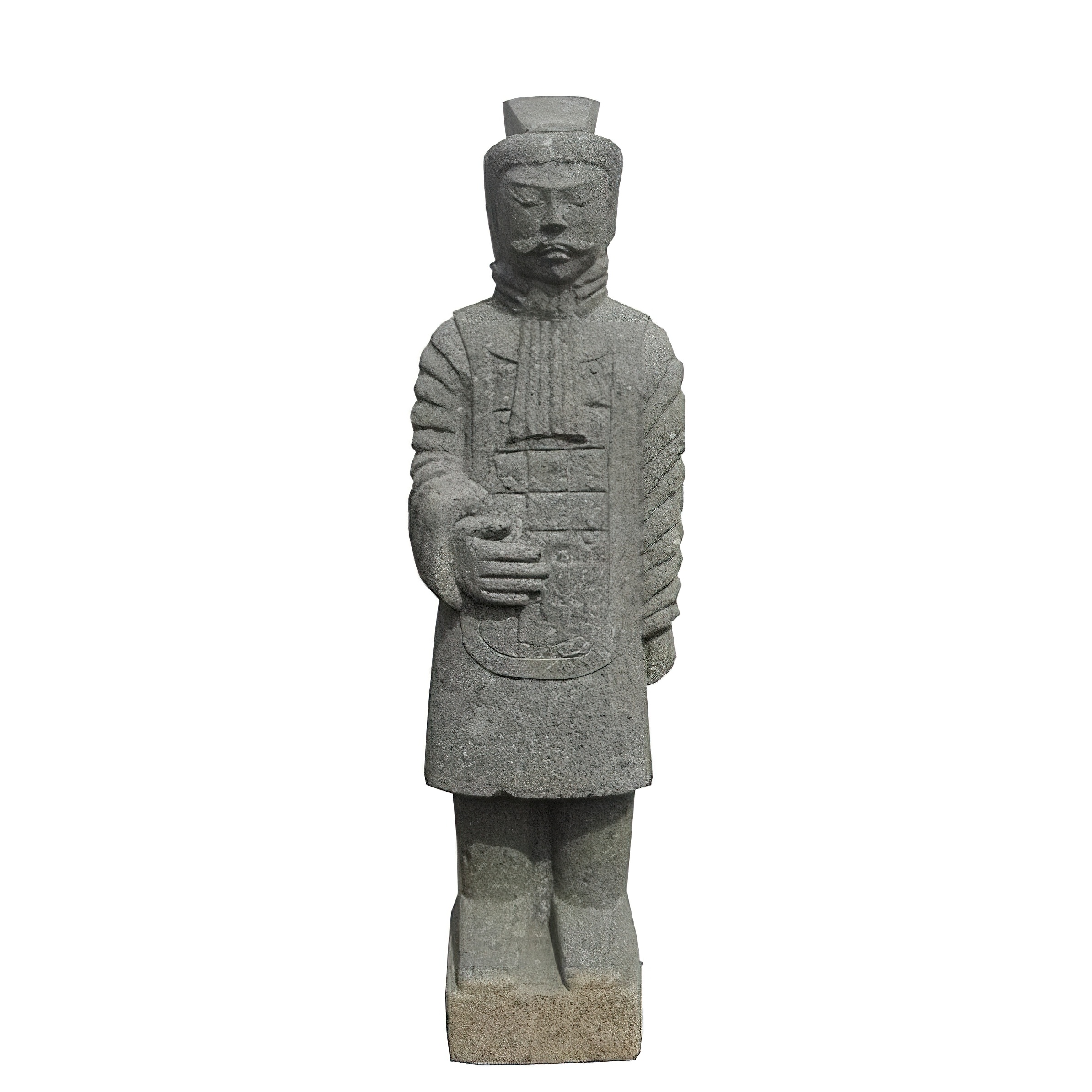 Pièce unique de valeur Sculpture de guerrier debout / 120 cm