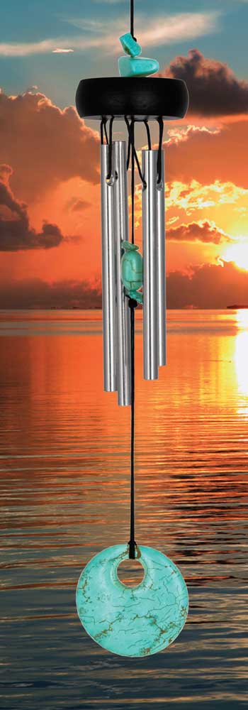 Carillon à suspendre en métal Woodstock Precious Stones Chimes - Turquoise