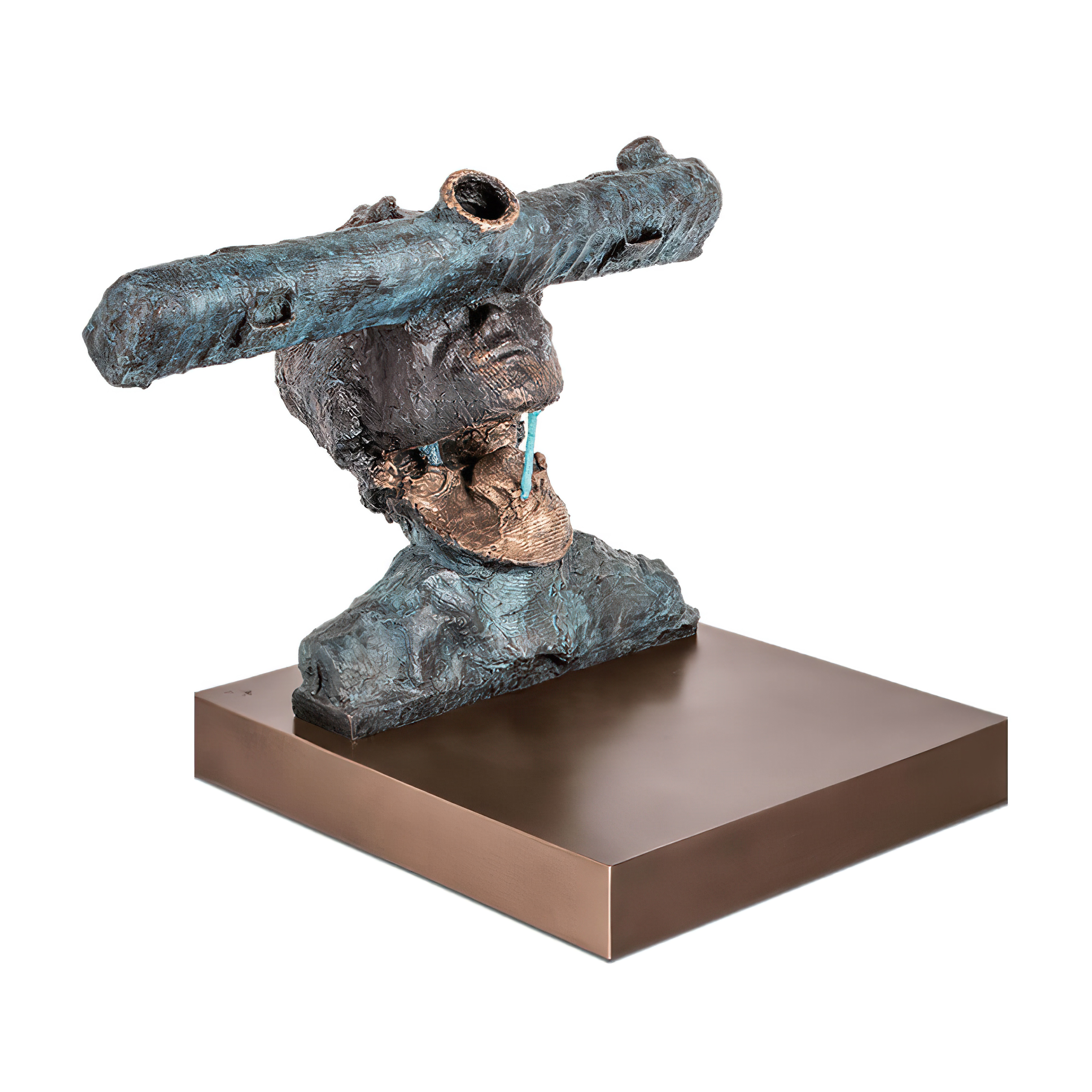 Statue en bronze Buste regardant le ciel avec socle - Chercheur d'étoiles 3