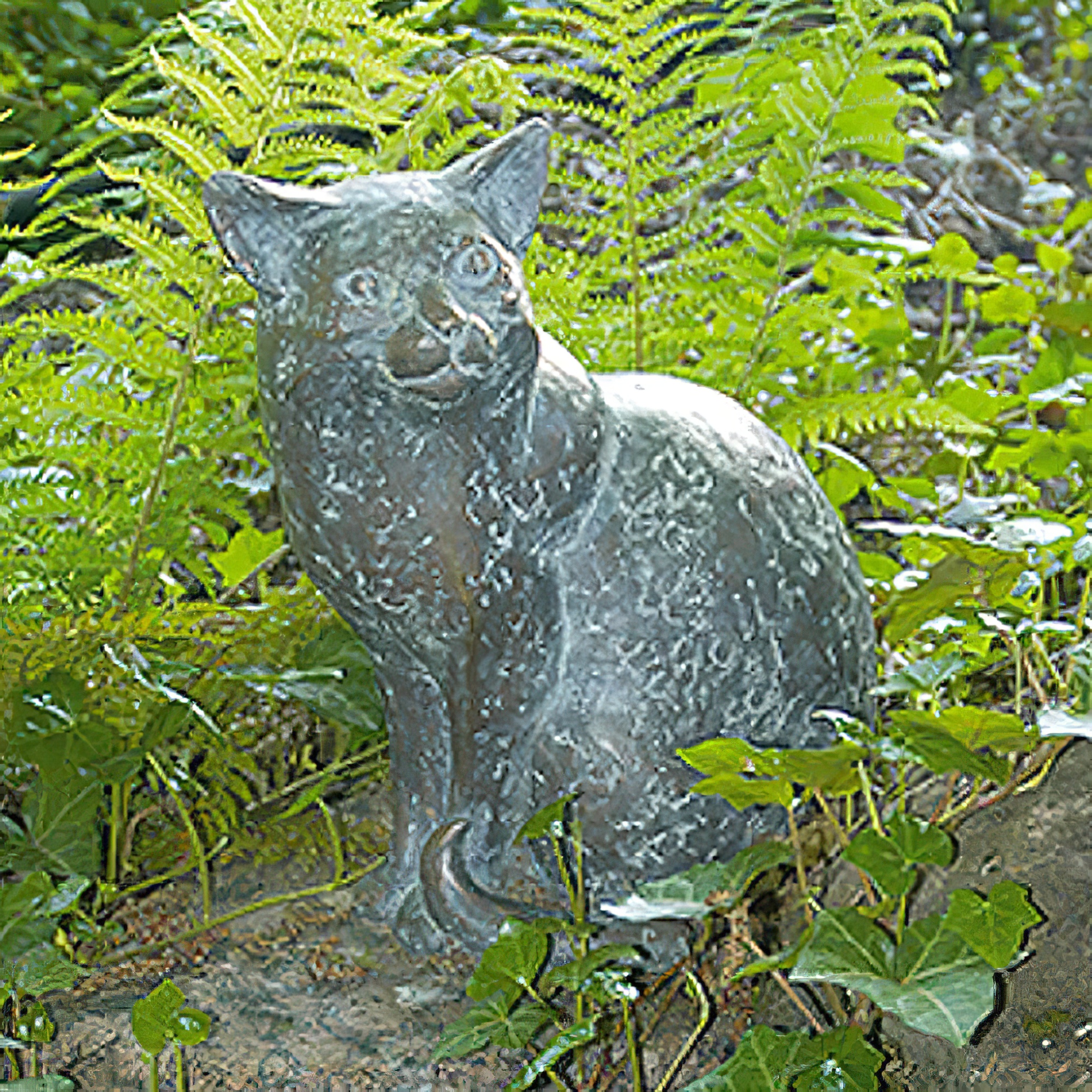 Statue En Bronze NIFAO - Chat Assis (11 X 6 X 11 Cm) - Neuf, élégant