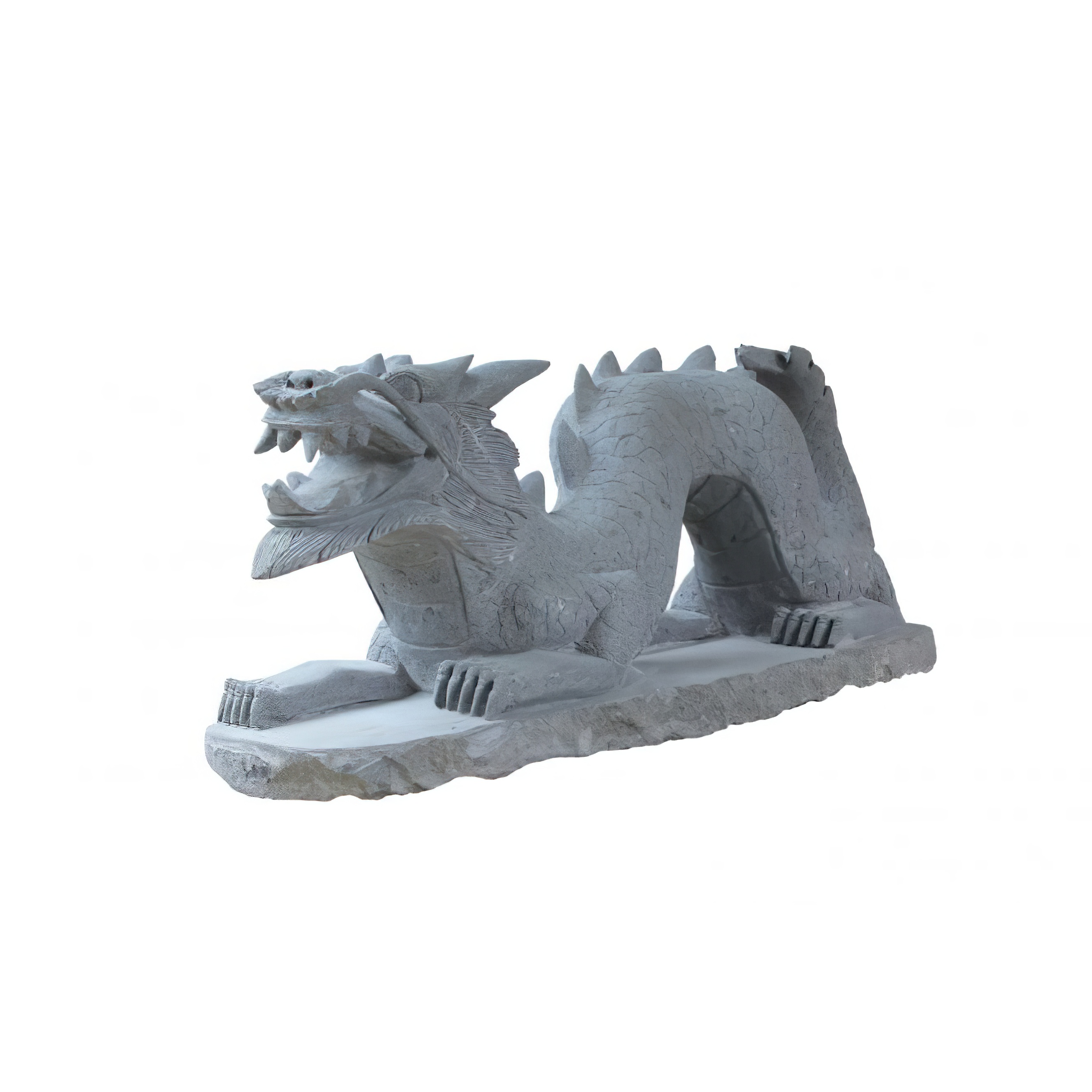 Sculpture unique de dragon chinois en pierre naturelle