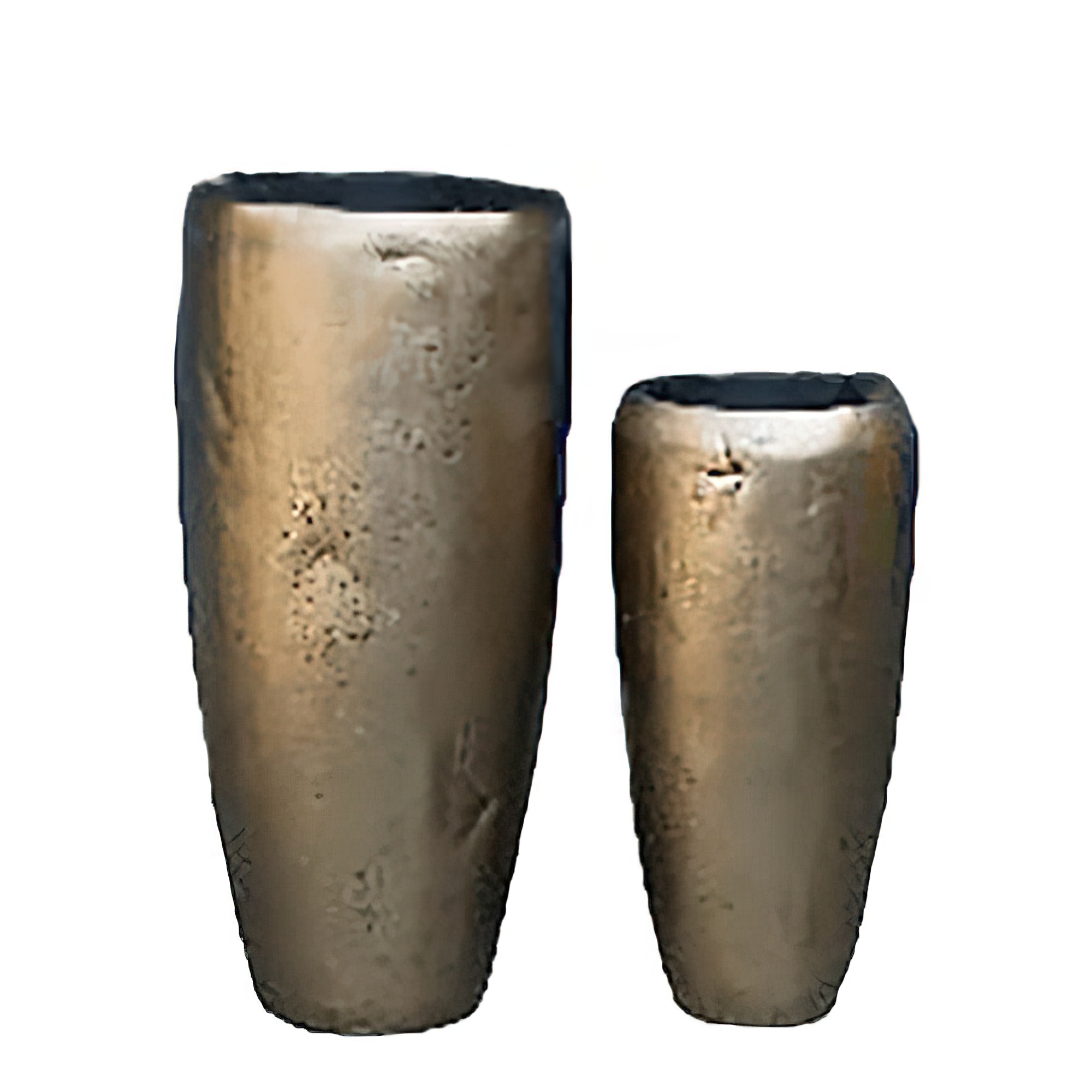 XXL Set de 2 vases à plantes - Intérieur - Bronze - Avec insert - Rond - Jemal