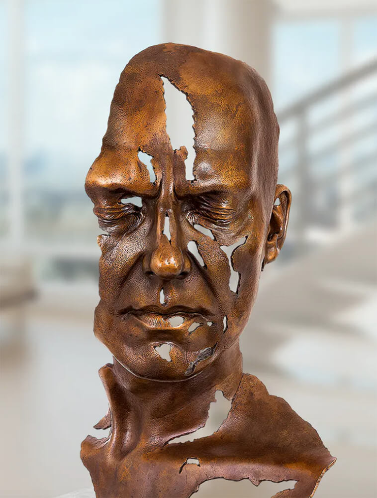 Homme Buste en bronze avec socle en édition limitée - Fragment II