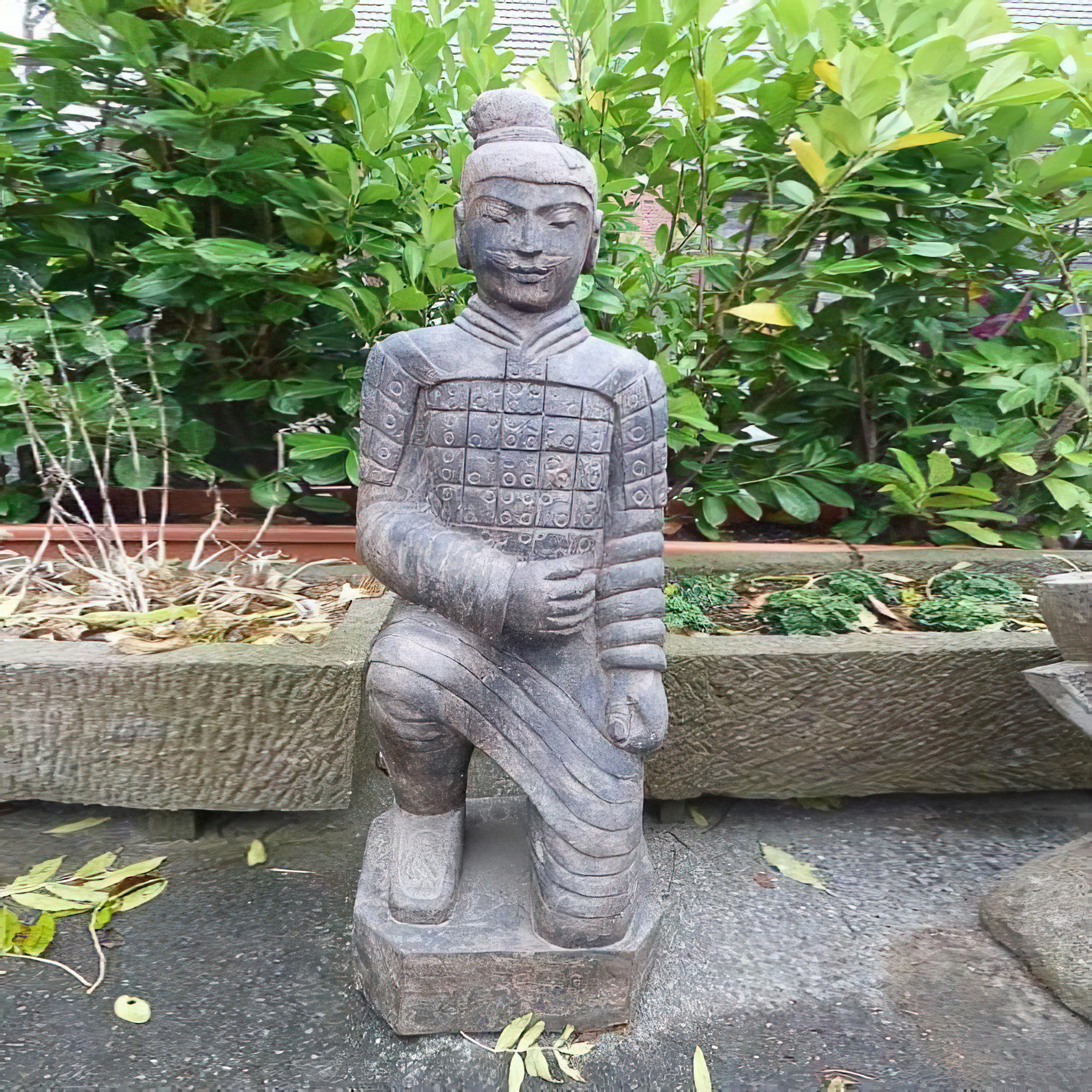 Précieuse statue de guerrier chinois / 175 cm
