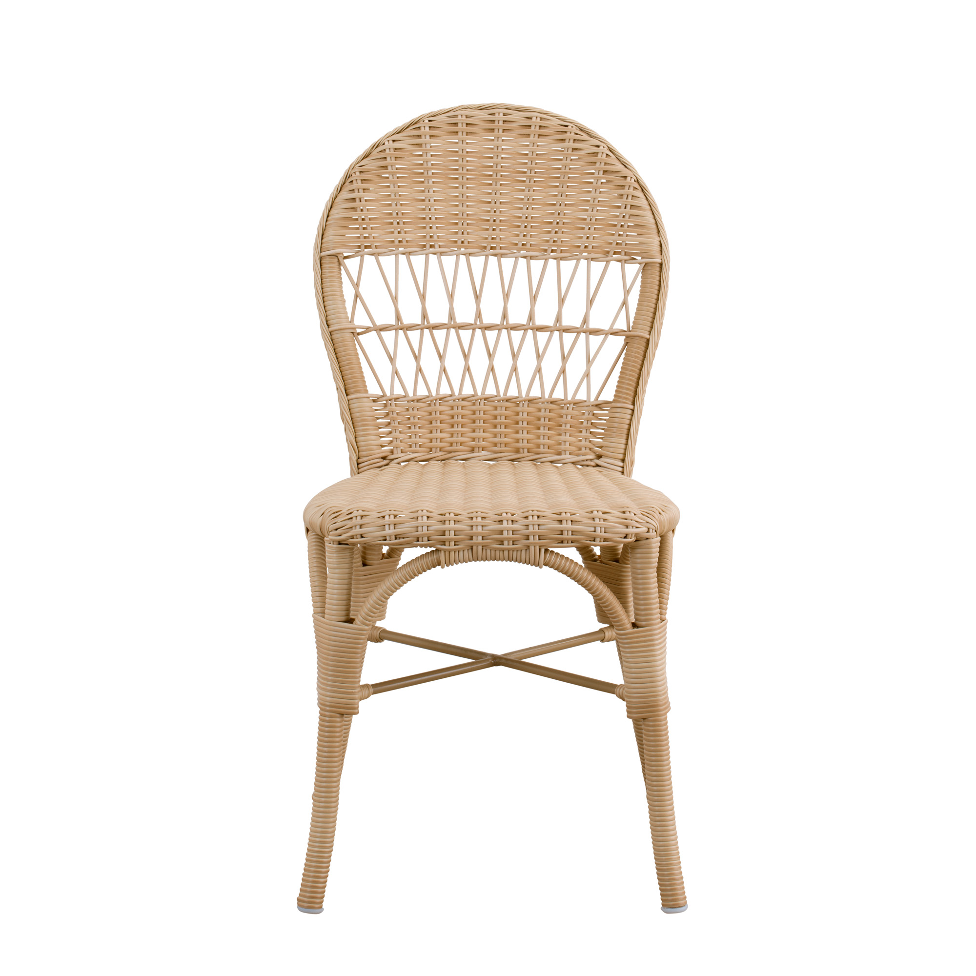 Chaise tressée résistante aux intempéries avec dossier pour le jardin - Chaise de jardin Thyra