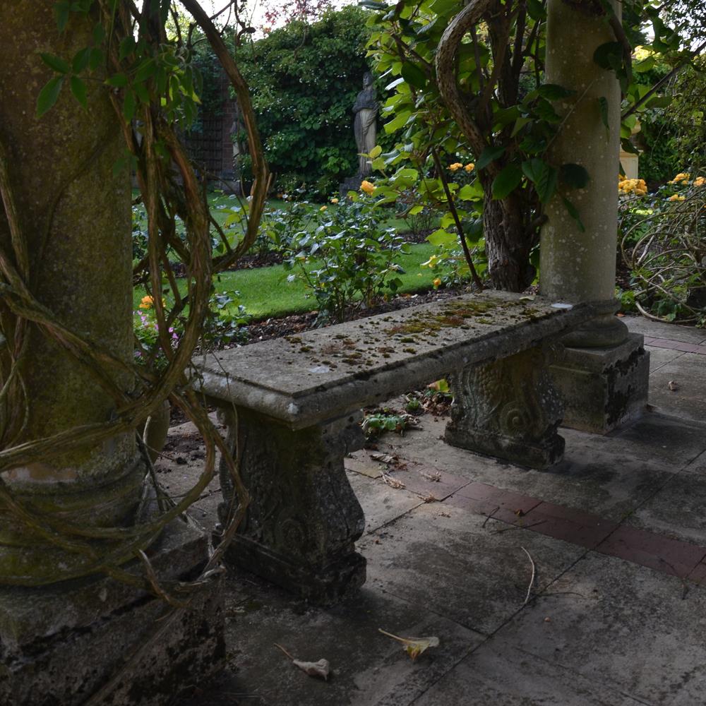 Banc de jardin en pierre historique - Adlington Hall / Terre cuite