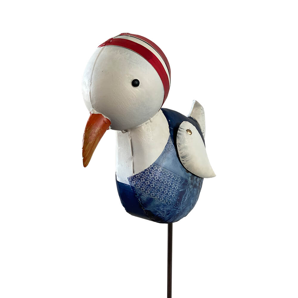 Fiche de jardin mouette - Blanc, Bleu, Rouge - Métal - Janne