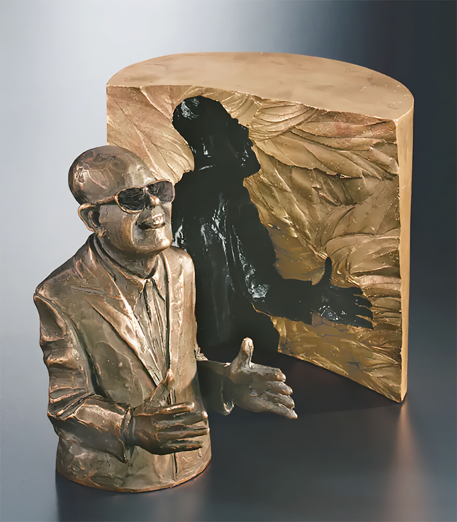 Figurine en bronze Buste en 2 parties - à combiner individuellement - Le bavard