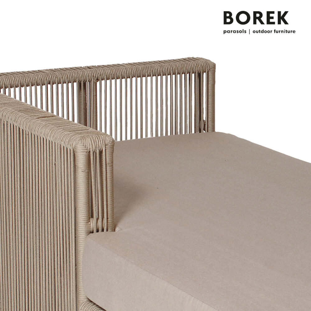 Canapé de jardin par Borek - aluminium - avec coussins - beige - Lincoln chaise longue côté droit