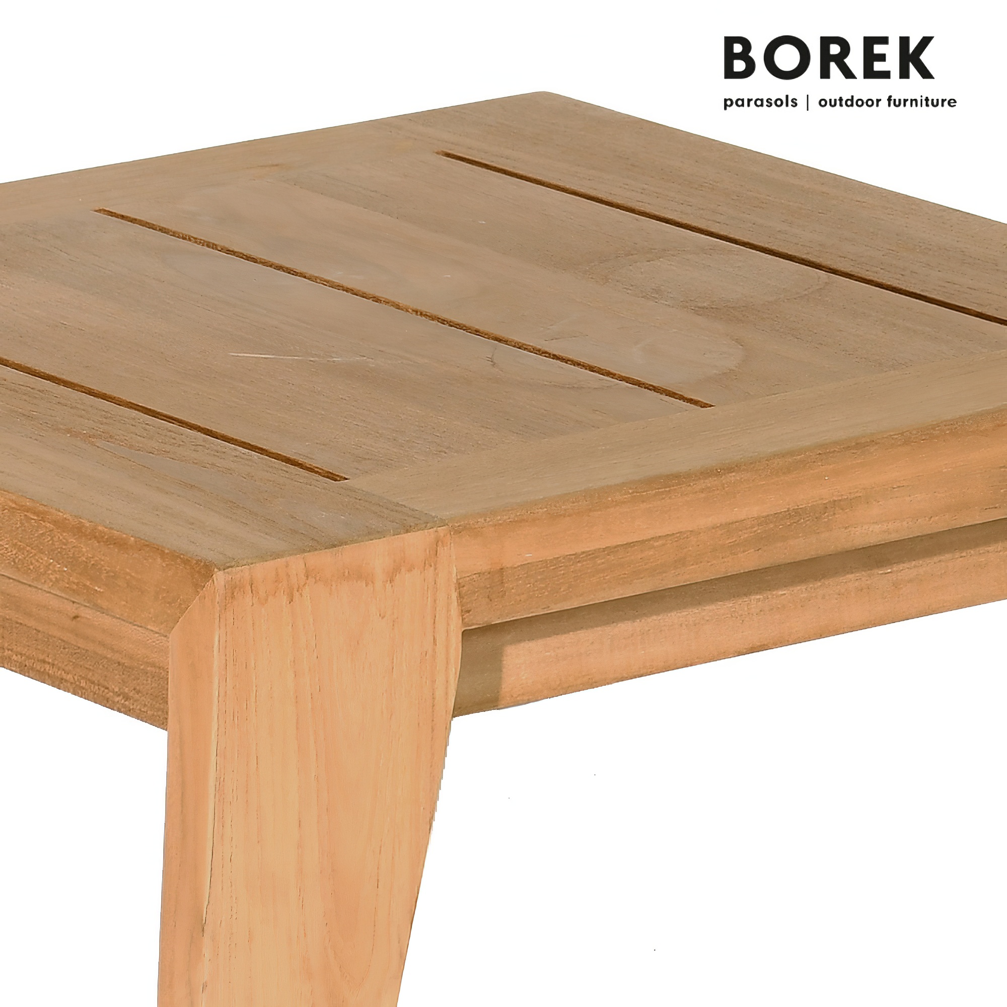 Table d'appoint Borek en teck, résistante aux intempéries - carrée - Table d'appoint hybride