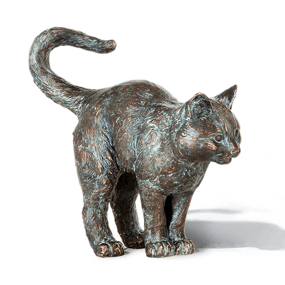 Coulée de bronze Chat Sculpture animale - robuste - Chat debout