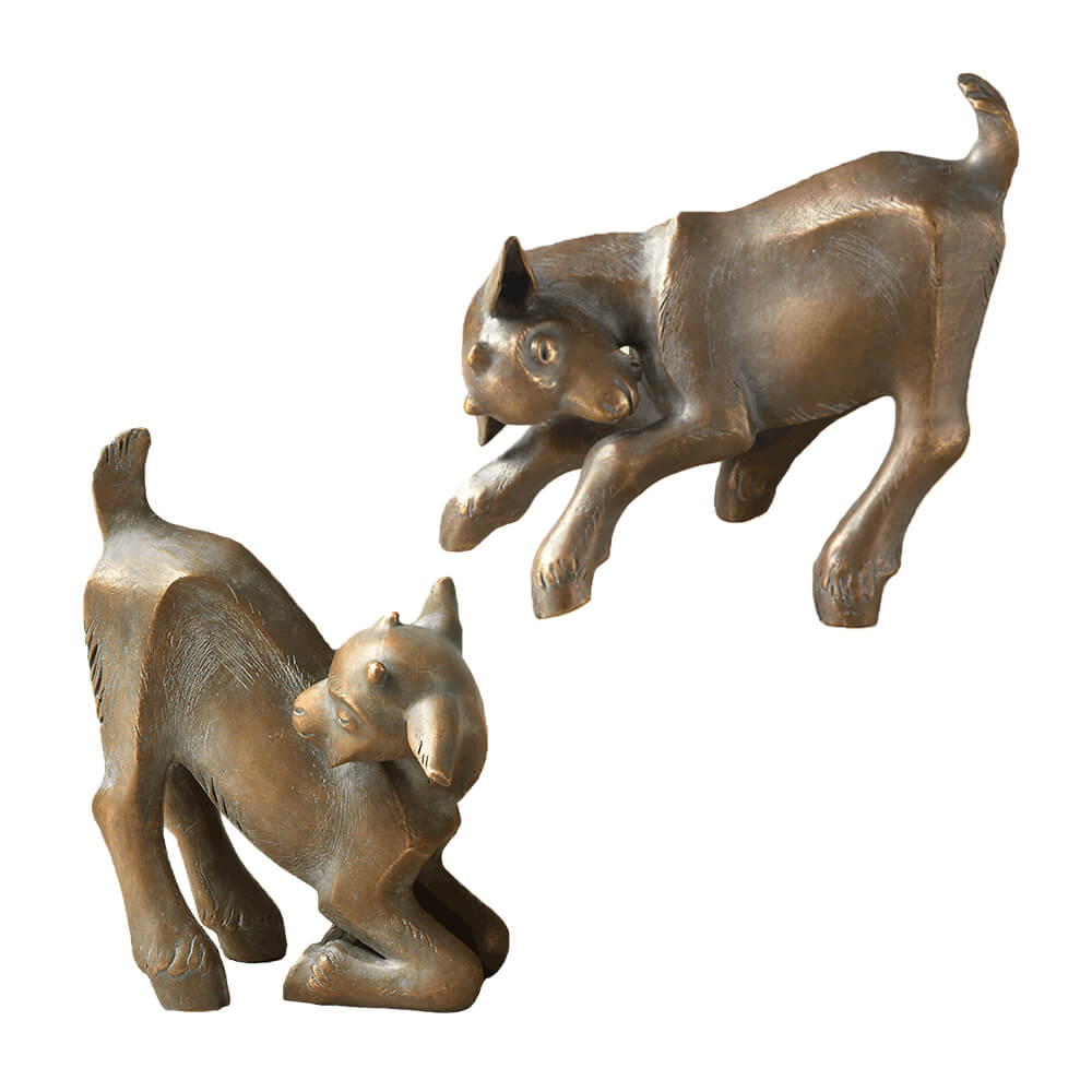 Sculpture de chèvre de jardin élégante en bronze - chevreau