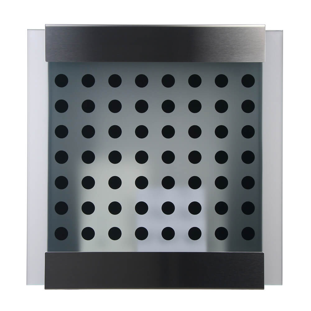 Boîte aux lettres design à pois noirs - inox & verre - Ares