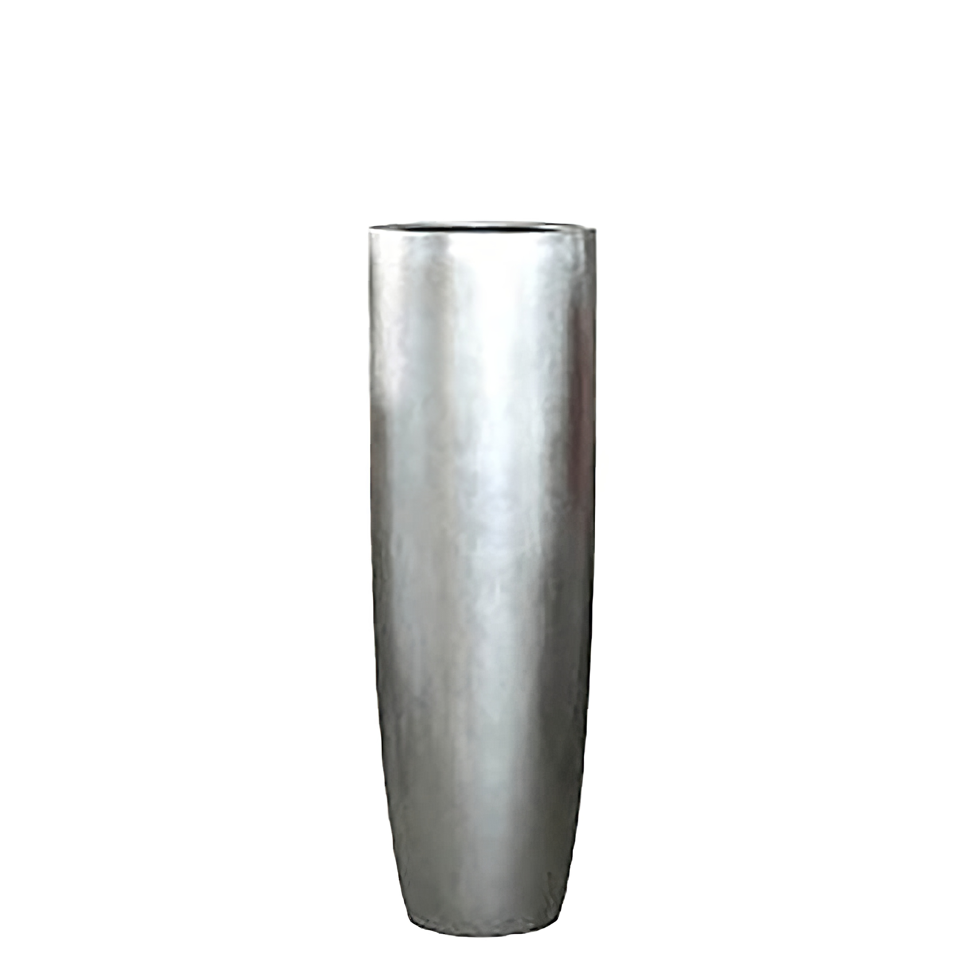 XXL Jardinière d'intérieur - Polystone - Argent - Avec insert - Alemee / 150x48cm (HxDm) / sans indicateur de niveau d'eau