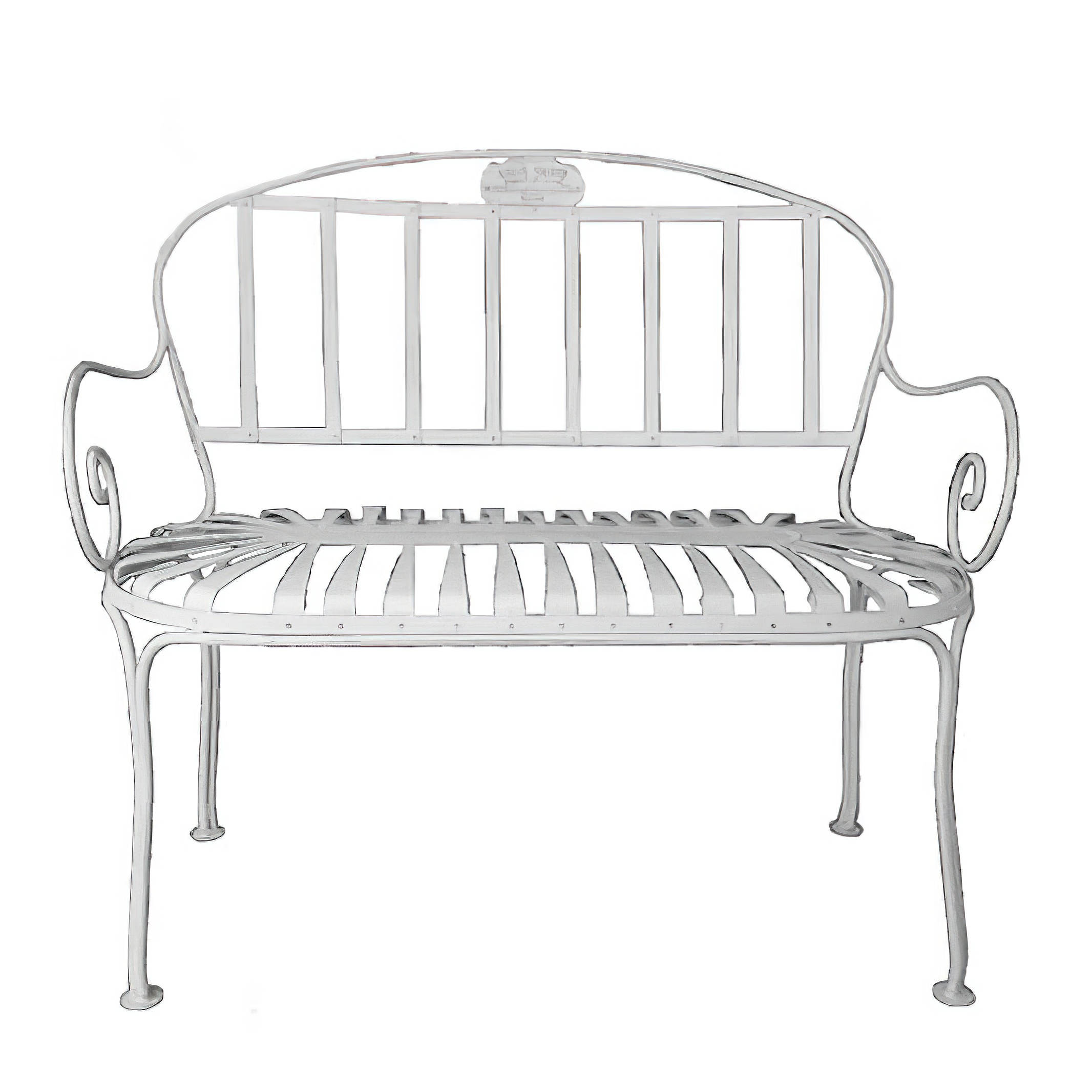 Banc français pour le jardin antique - Mareva / rouille