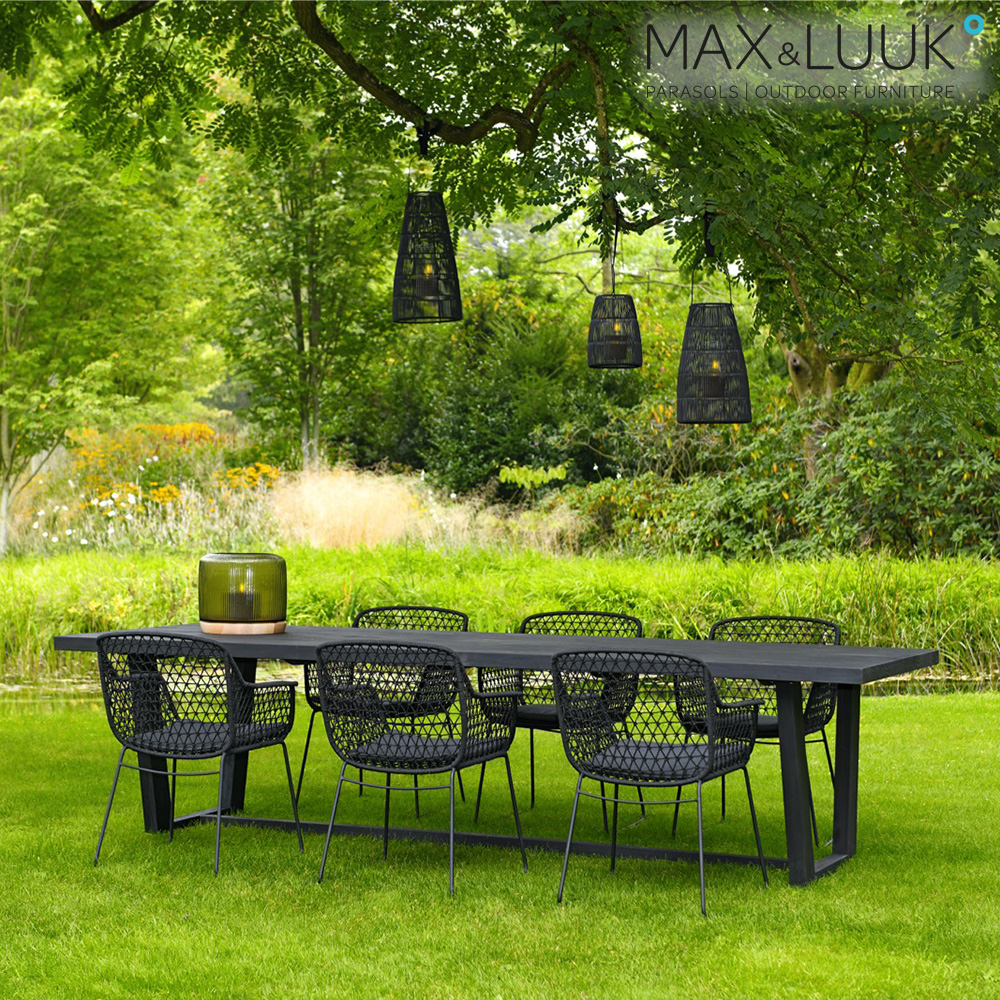 Lampes de jardin noires à suspendre ou à poser - Set de 3 lanternes de Max & Luuk - Mace Lanternes