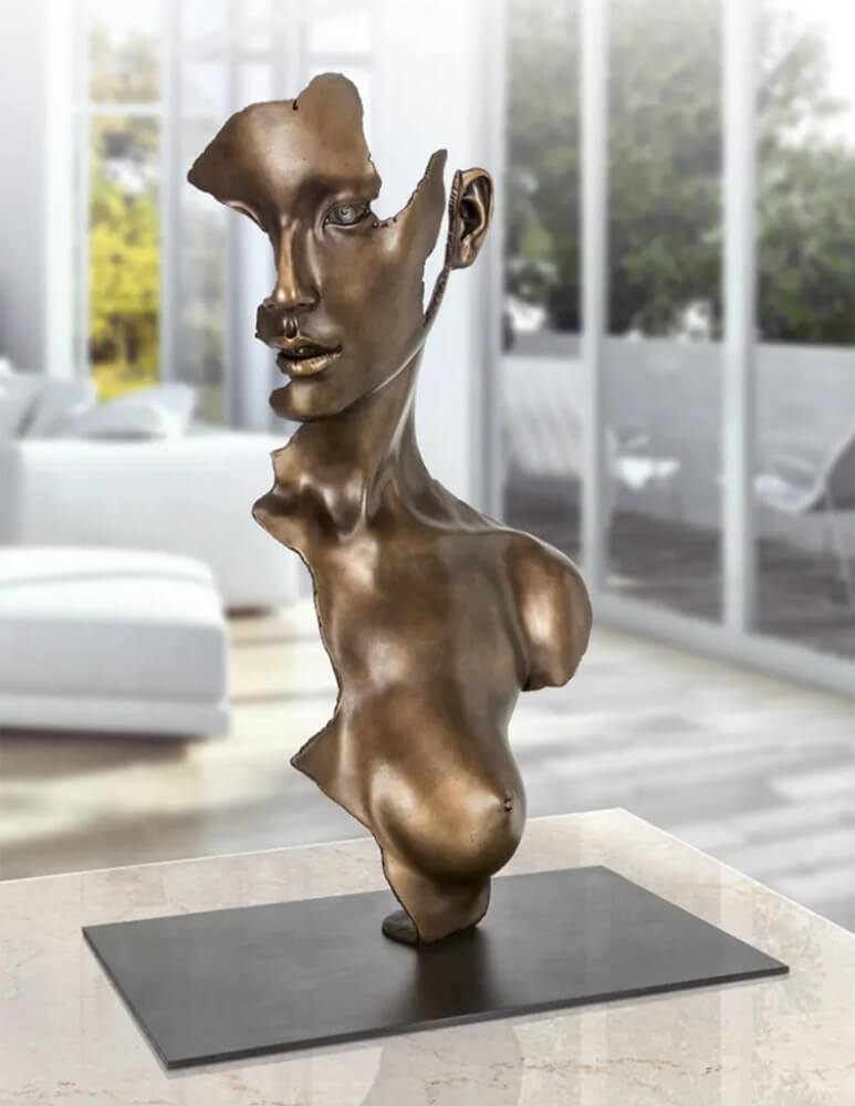 Buste de femme en bronze en édition limitée - moderne - Fragmented girl