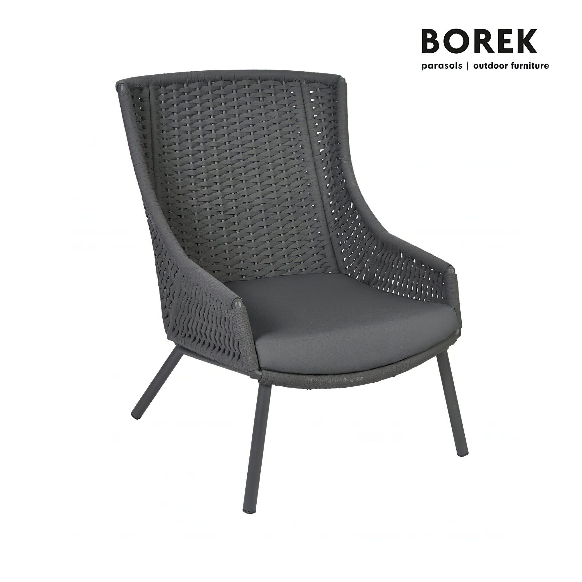 Ardenza-Rope Ensemble de jardin - 2 fauteuils & 2 tabourets - Aveiro Garniture de jardin / Anthracite