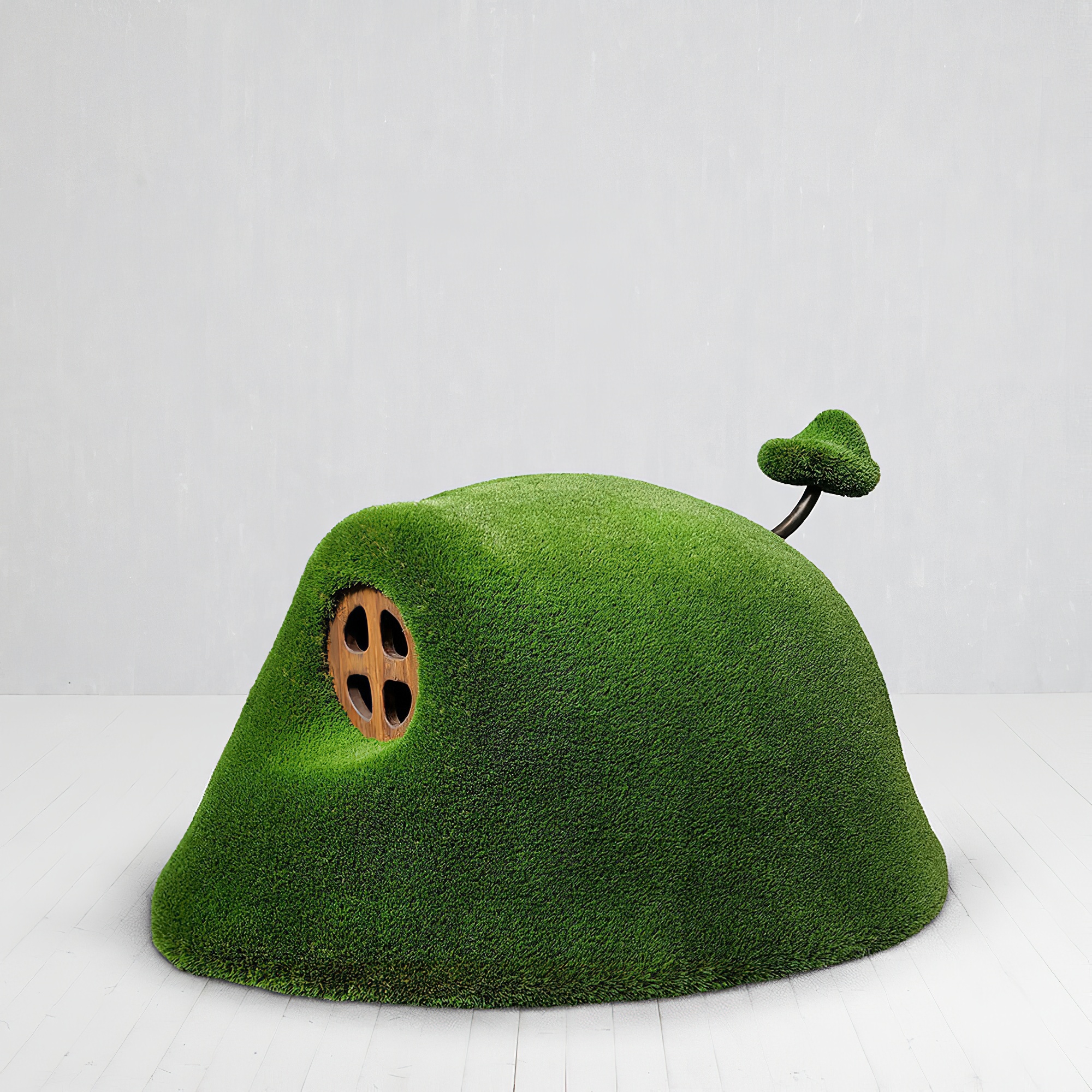 Maison dans la colline - Sculpture de jardin - Topiaire - GRP et gazon artificiel - Maison du Hobbit