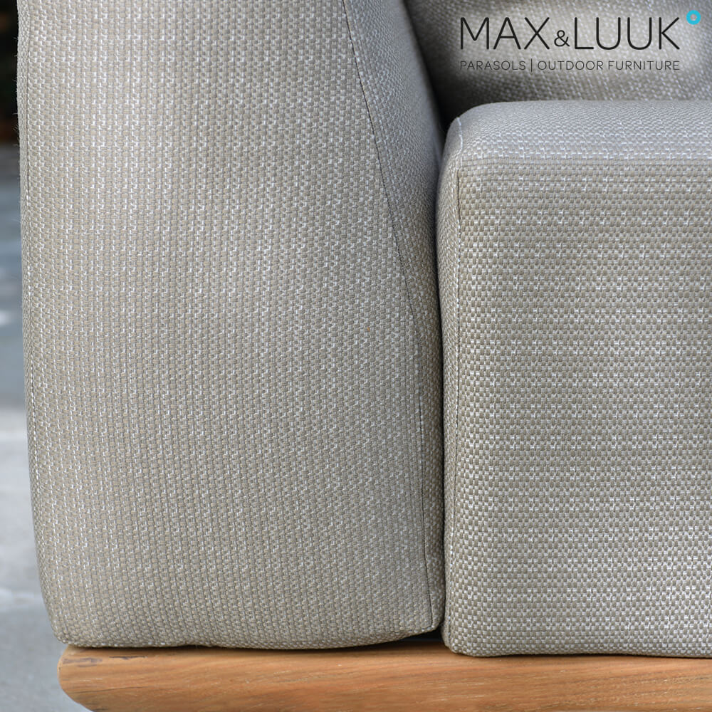 Chaise longue Max & Luuk en teck avec accoudoir à gauche et rembourrage - chaise longue Luke