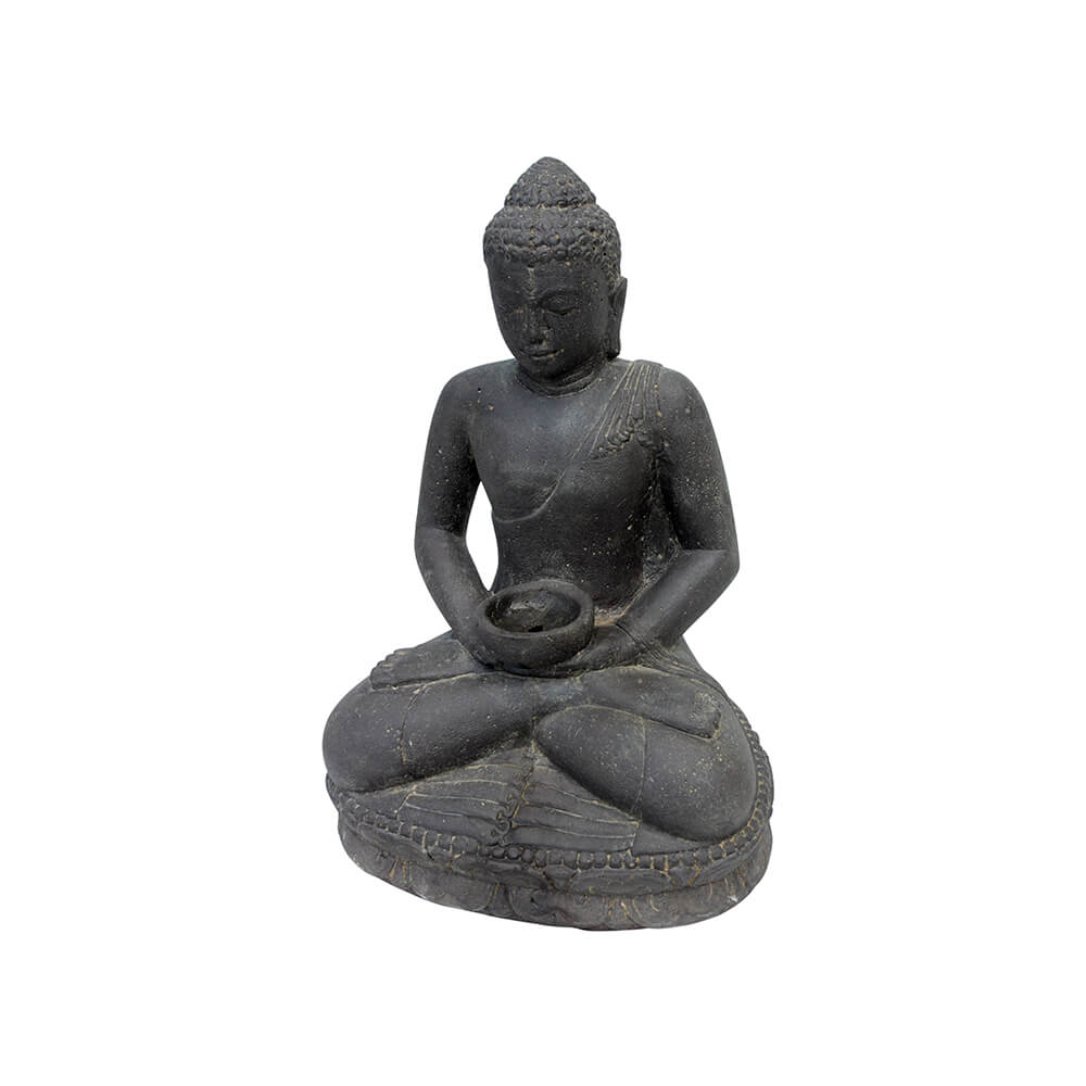 Sculpture de Bouddha avec bol comme élément d'aménagement de jardin - Kawei / Standard